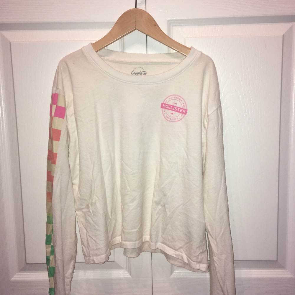 Hollister Cropped Rainbow Long Sleeve Tee